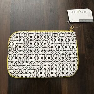 NWT Keep Leaf 100% Organic Cotton Canvas Travel Make Up Bag Pouch Pocket Zipper